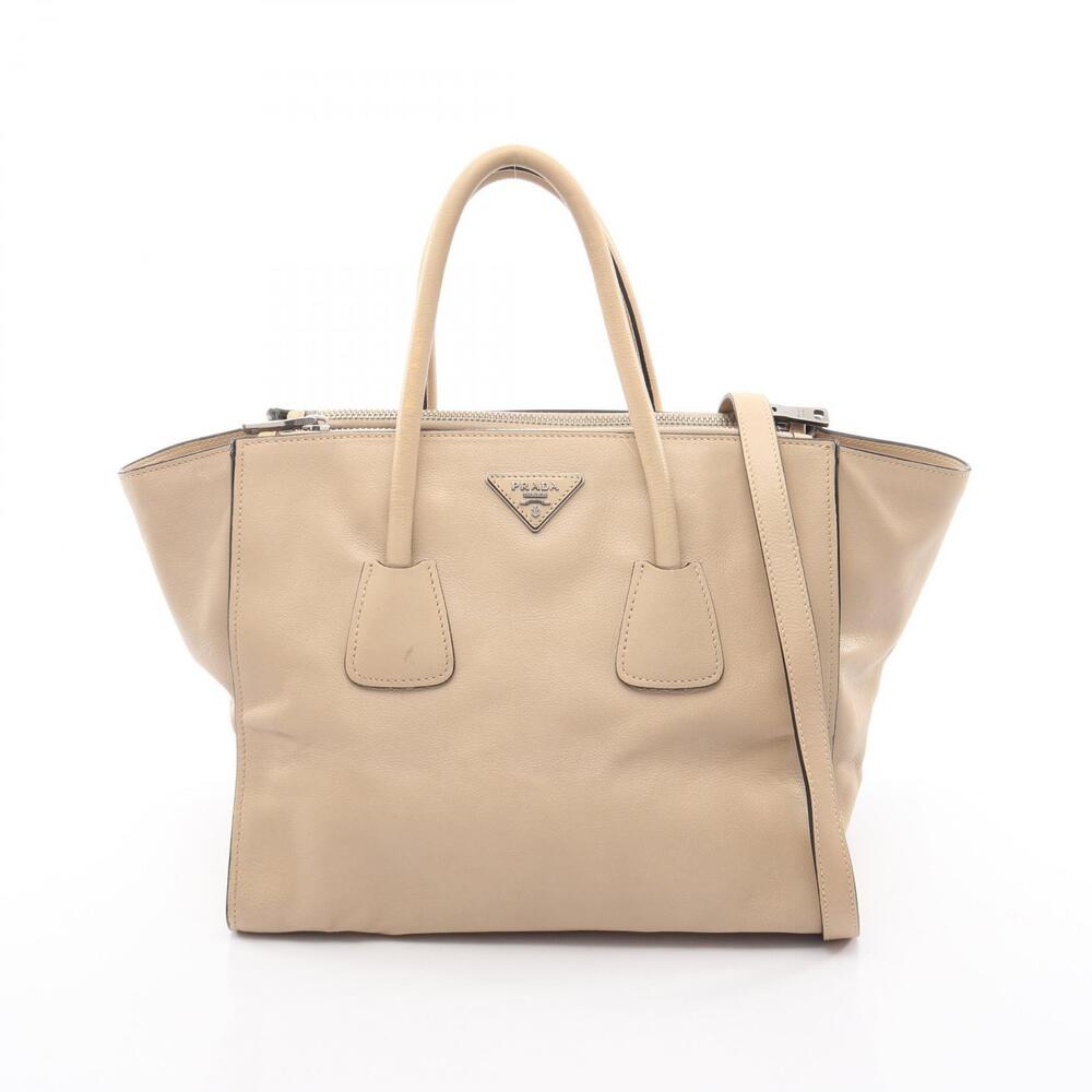 Prada GLACECALF Handbag leather beige